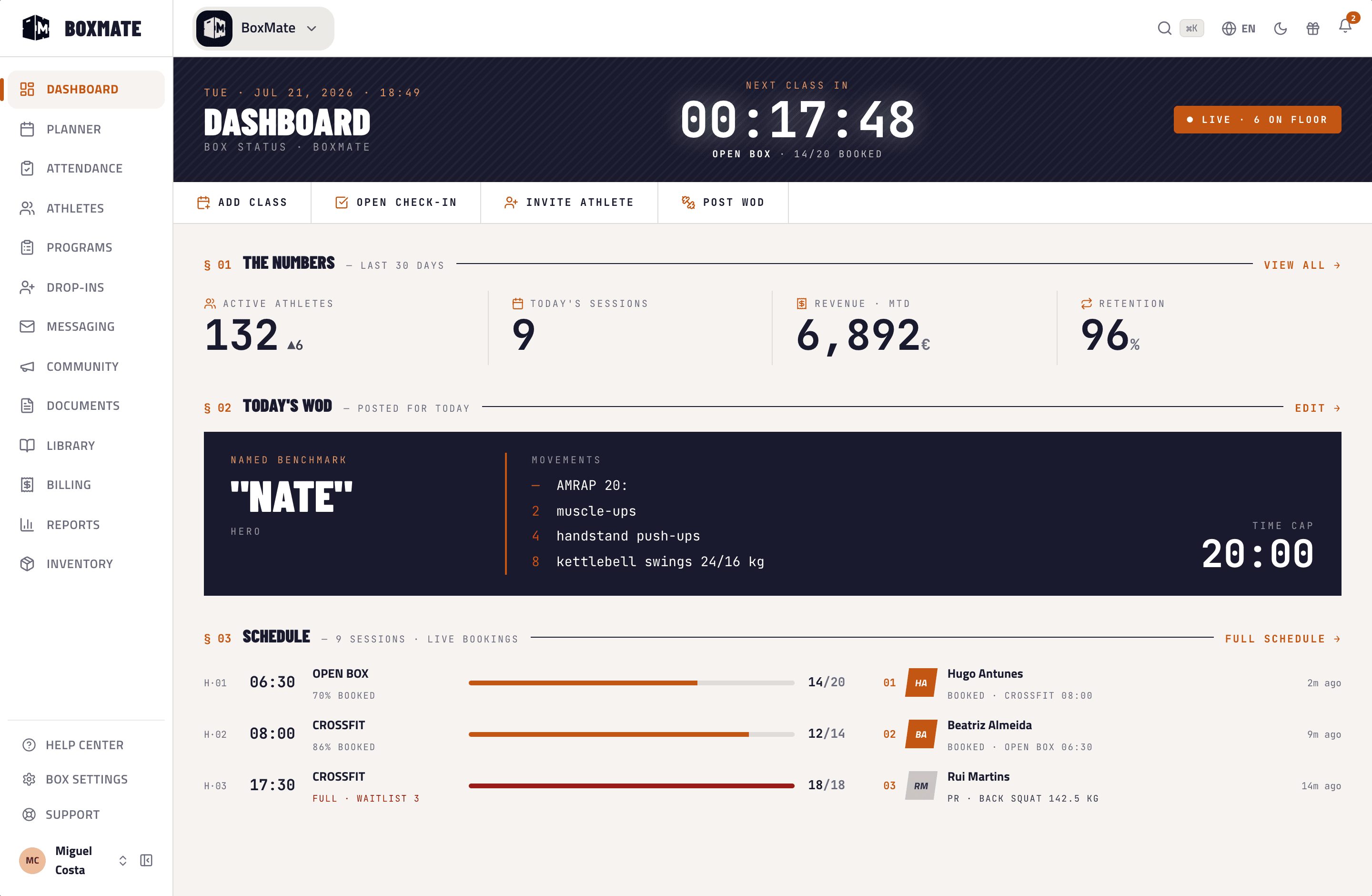 Dashboard — BoxMate